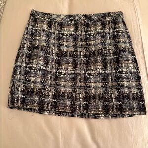 J.Crew Black and Multicolor tweed mini Skirt, Size 2